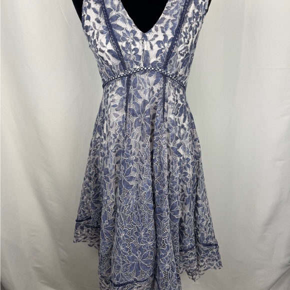 Taylor Dresses & Skirts - Just Taylor Blue Lace Fit & Flare Dress Size 2 Wedding Guest